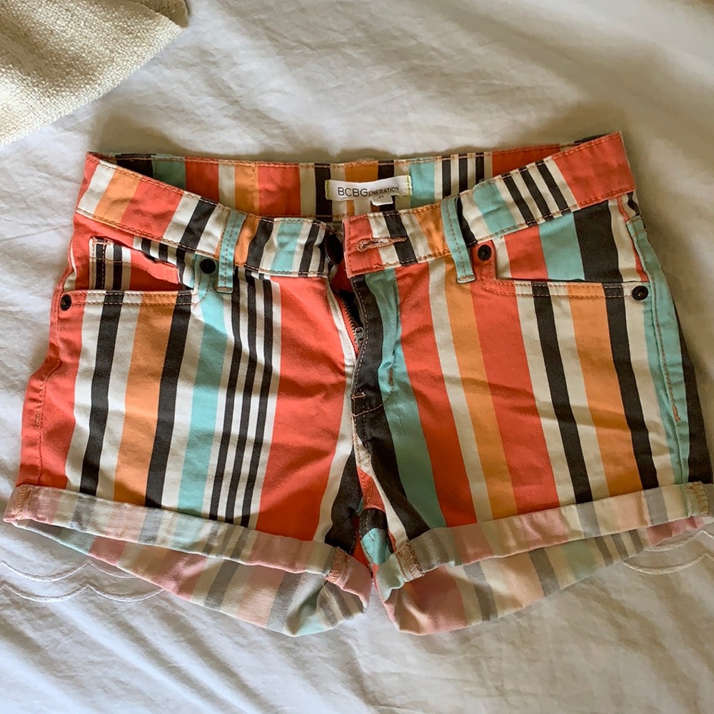 BCBGeneration Color Striped Shorts